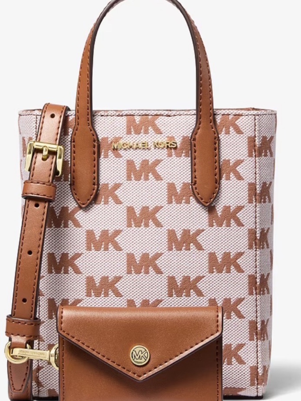 MICHAEL Michael Kors Tan Logo Canvas Mini Tote NWT